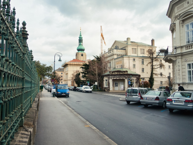 Городская улица на курорте Баден, Австрия
