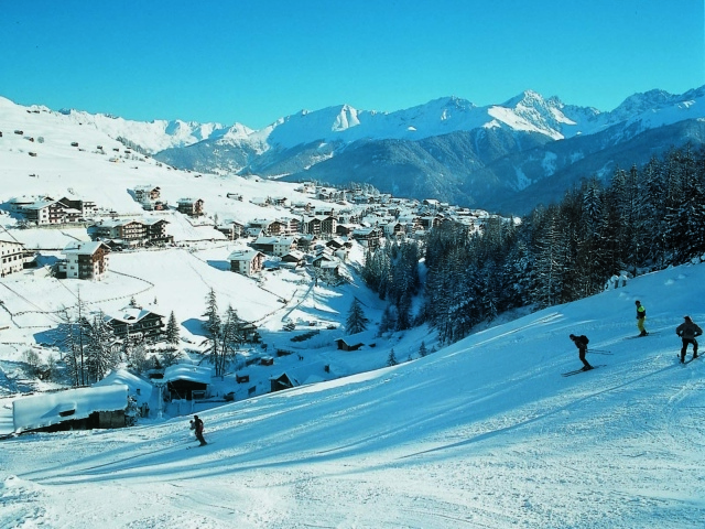 Лыжная трасса на горнолыжном курорте Серфаус, Австрия