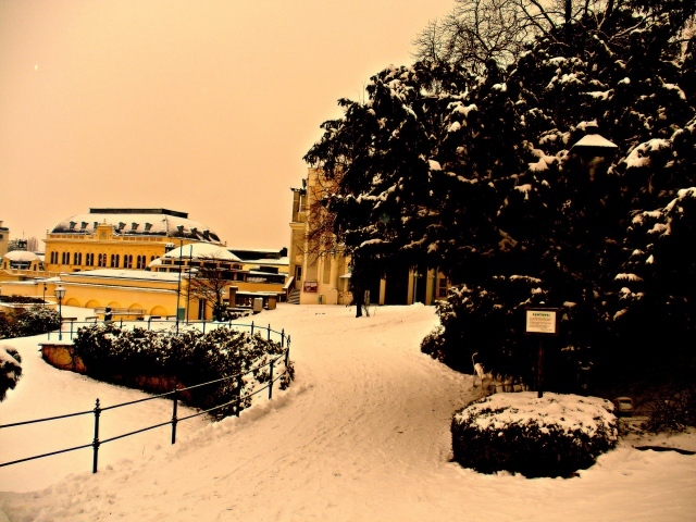 Зимний пейзаж на курорте Баден, Австрия