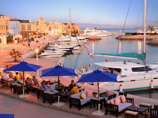 Прибрежное кафе на курорте Эль Гуна, Египет