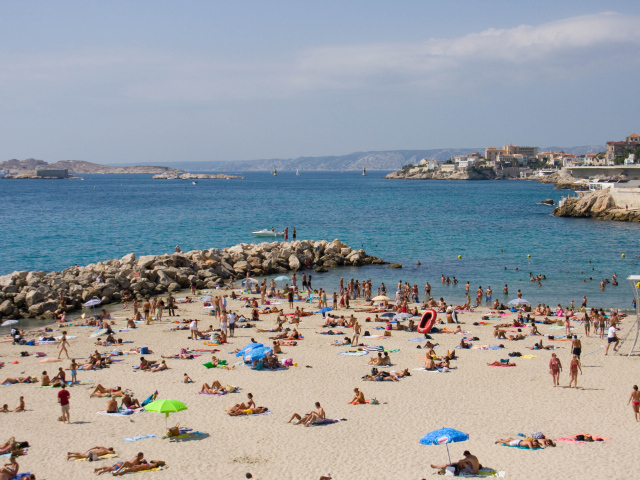 Пляж в городе Марсель, Франция