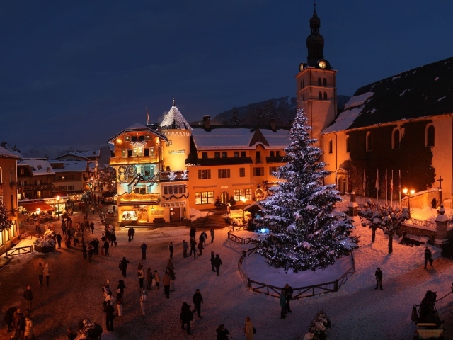 Рождество на горнолыжном курорте Межев, Франция