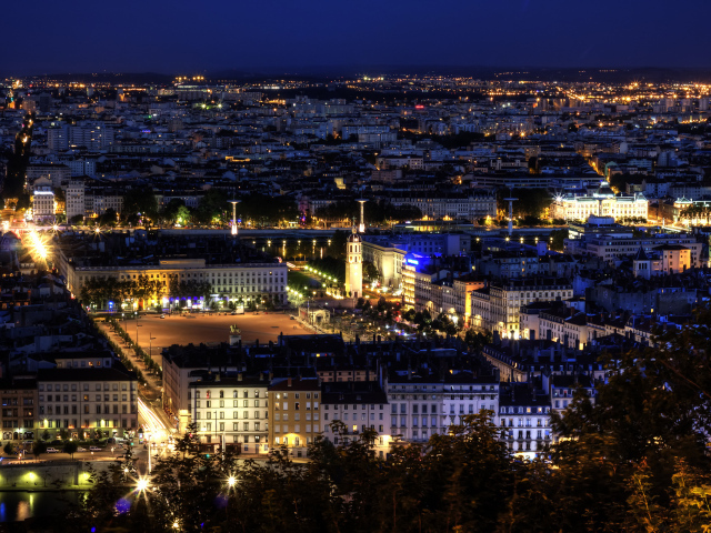 Панорама в городе Лион, Франция