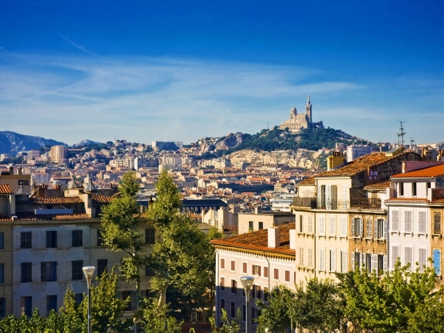 Панорама в городе Марсель, Франция