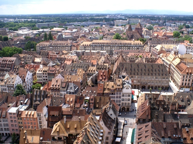 Панорама в городе Страсбург, Франция