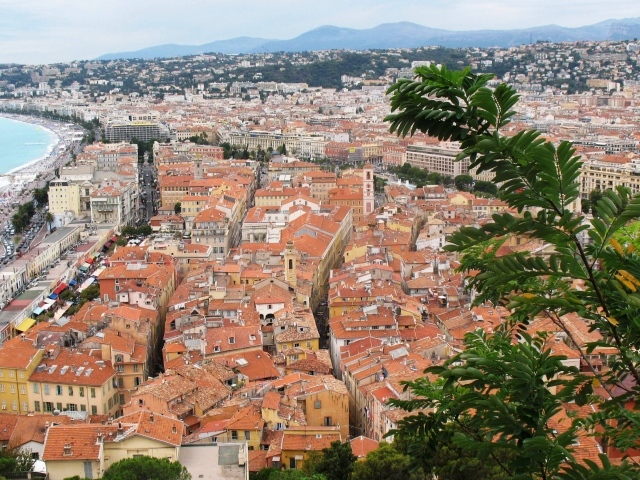 Панорама в городе Ницца, Франция