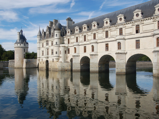 Замок на воде в Луаре, Франция