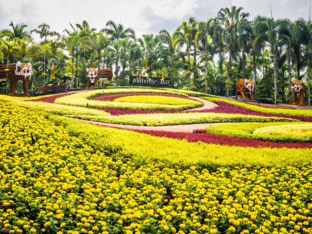 Великолепный сад на курорте в Паттайе, Таиланд