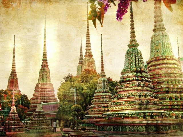 Храмы в цветах в Бангкоке, Таиланд