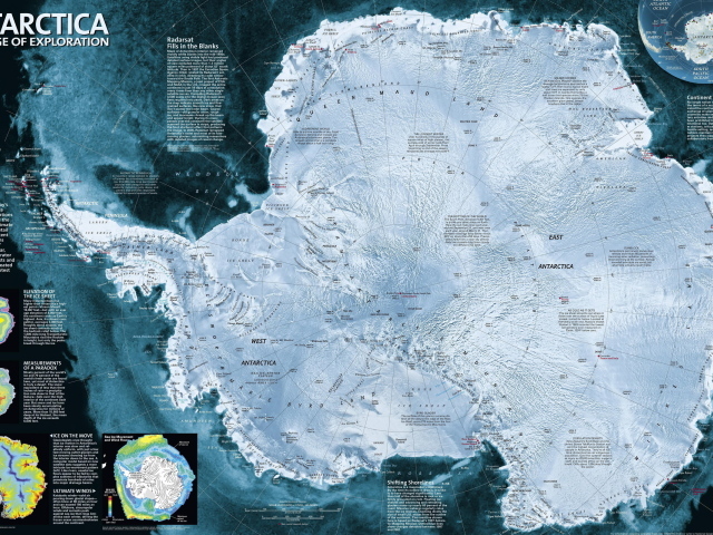 Большая подробная карта Антарктики
