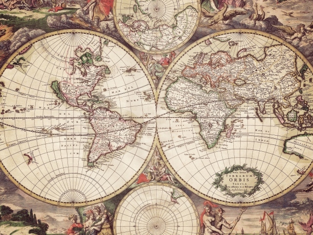 Старинная карта Земли