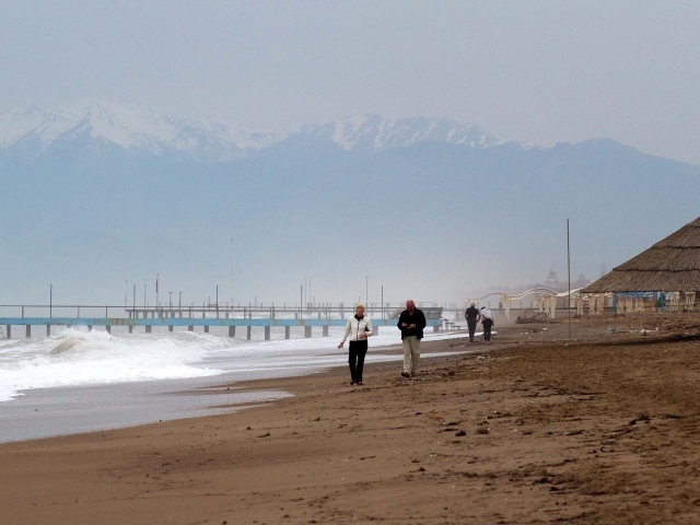 Осенний пляж в Белек, Турция