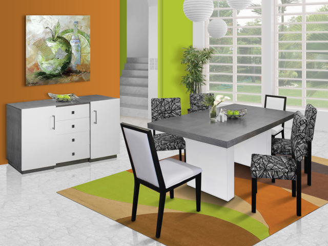 Яркий дизайн столовой