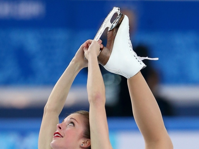 Обладательница бронзовой медали американская фигуристка Эшли Вагнер на олимпиаде в Сочи