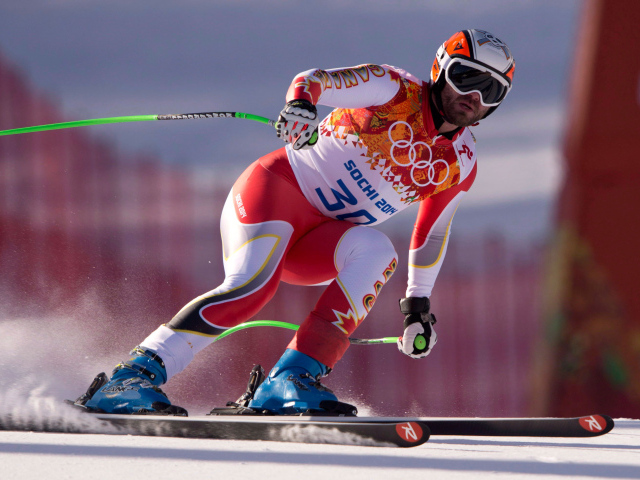 Обладатель бронзовой медали канадский лыжник Ян Худек на олимпиаде в Сочи
