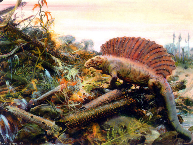 Динозавр на обломках