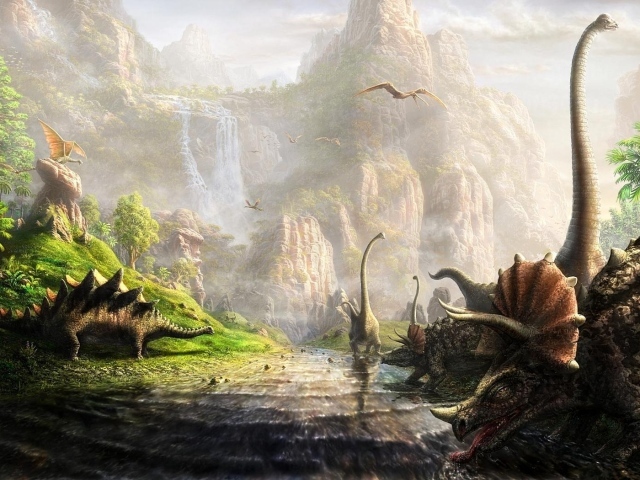 Динозавры у реки