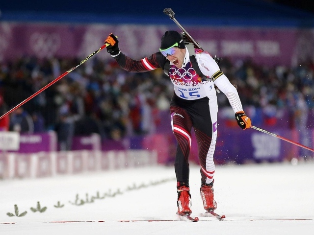 Доминик Ландертингер Австрия Биатлон серебряный медалист на Олимпиаде в Сочи