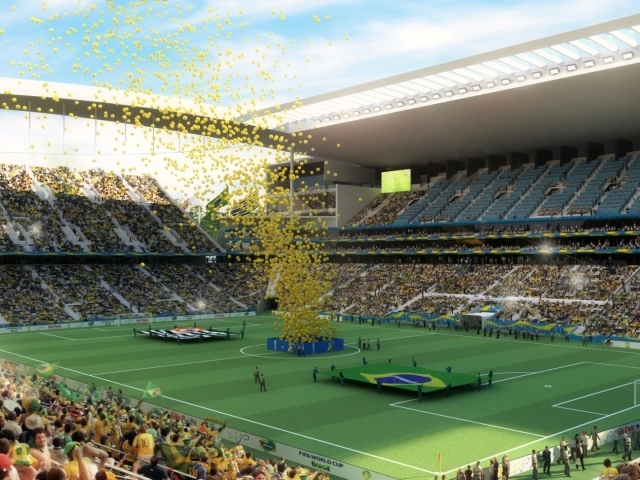 Праздник на стадионе Чемпионата Мира по футболу в Бразилии 2014