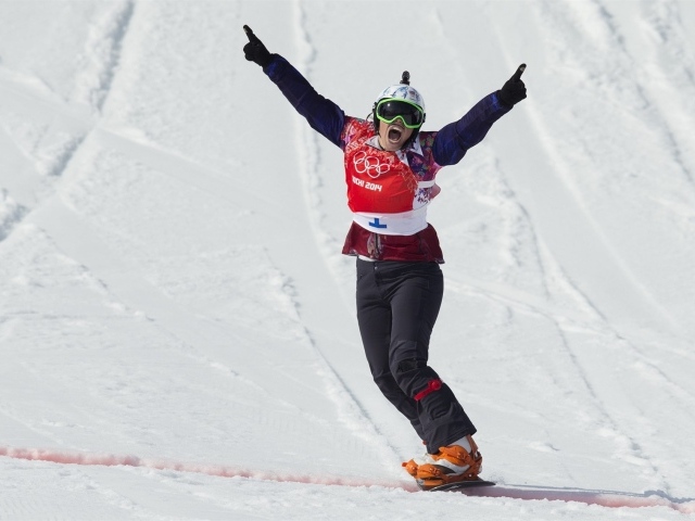 Обладательница золотой медали чешская сноубордистка  Ева Самкова 
