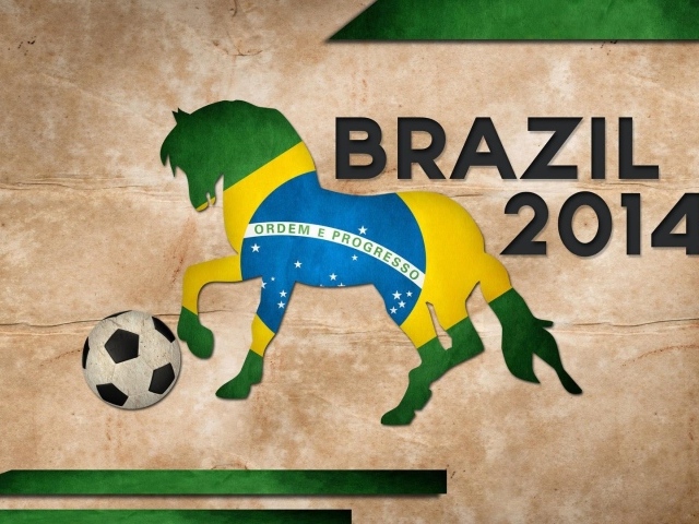 Лошадь с мячoм на Чемпионате мира по футболу в Бразилии 2014