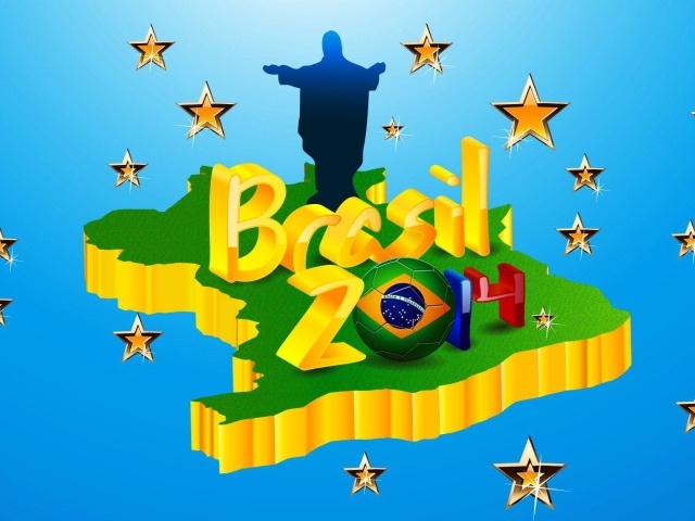 Логотип на карте на Чемпионате мира по футболу в Бразилии 2014
