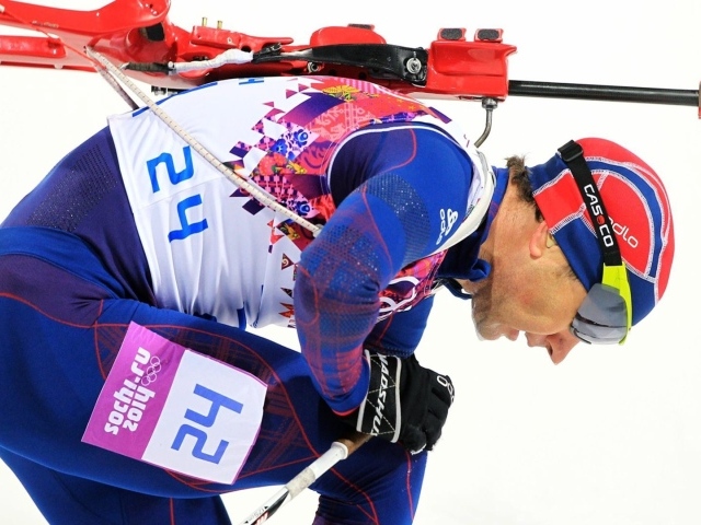 Норвежский биатлонист Уле Эйнар Бьердален обладатель золотой медали