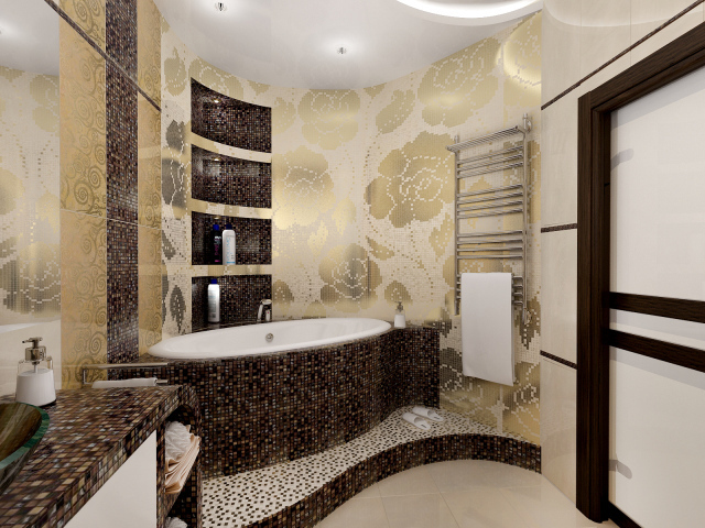 Орнамент из плиток в ванной