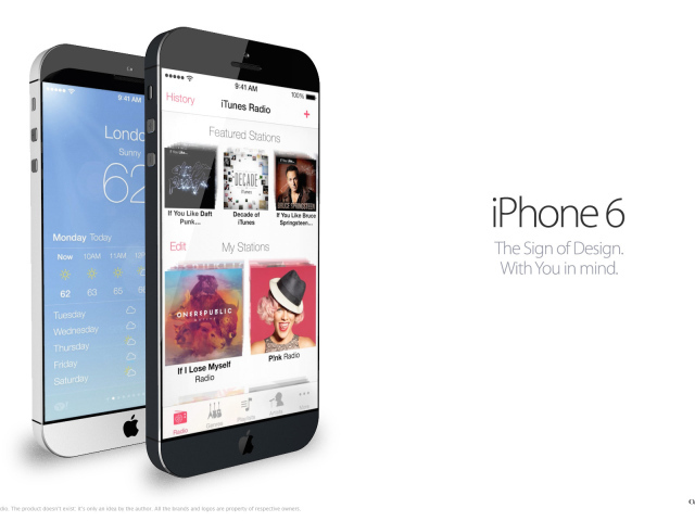 Экран телефона Apple iPhone 6 дизайн 2014