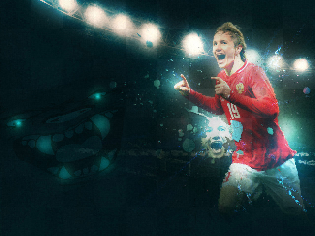 Нападающий Спартака Роман Павлюченко на поле