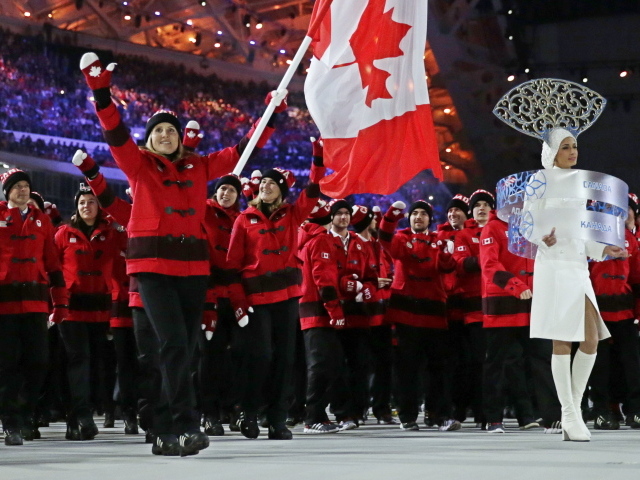 Команда Канады на открытии Олимпиады в Сочи