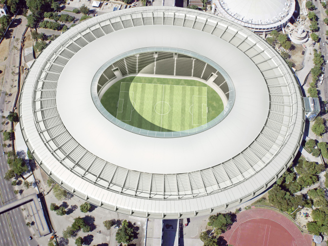 Вид на стадион Чемпионата Мира по футболу в Бразилии 2014