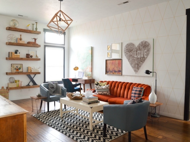 Винтажное оформление гостиной