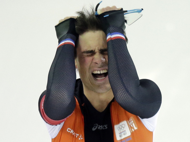 Обладатель серебряной медали в дисциплине скоростной бег на коньках Ян Смеекенс на олимпиаде в Сочи