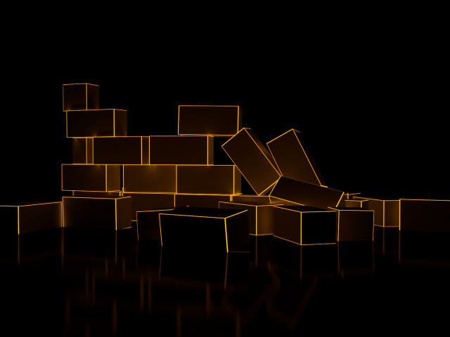 Забор из коричневых параллелепипедов