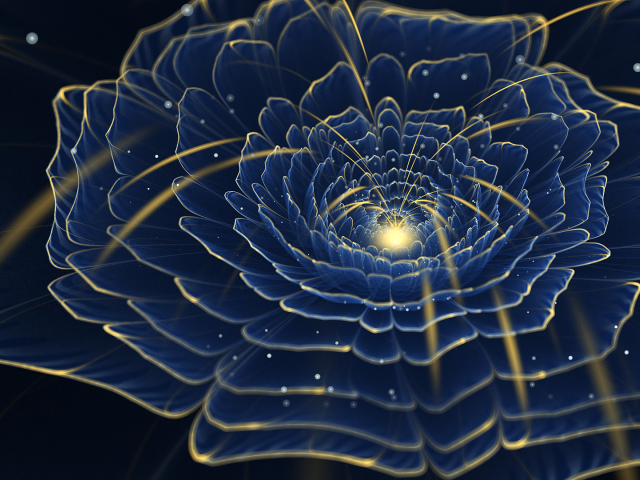 Абстрактный синий цифровой цветок