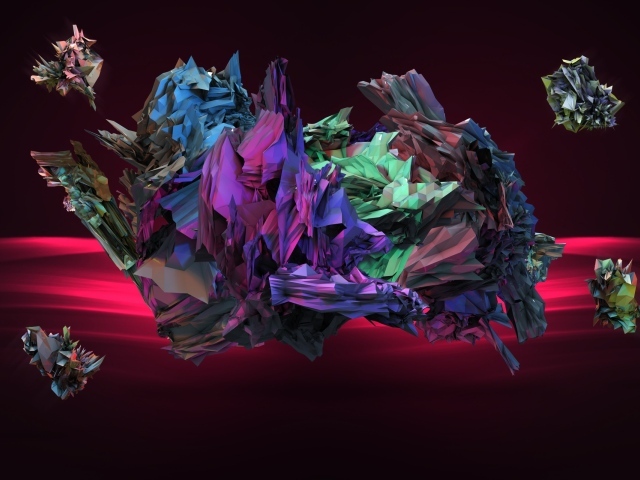 Абстрактный кристалл на красном фоне