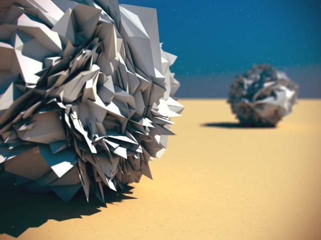 Шары из бумаги в пустыне