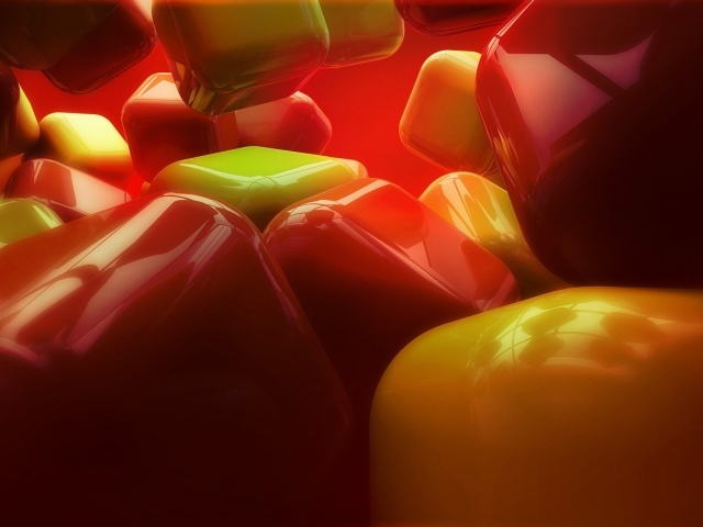 Между матовыми кубами, 3Д графика