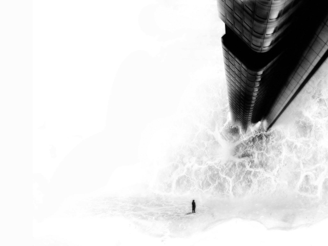 Черное вертикальное строение на белом фоне