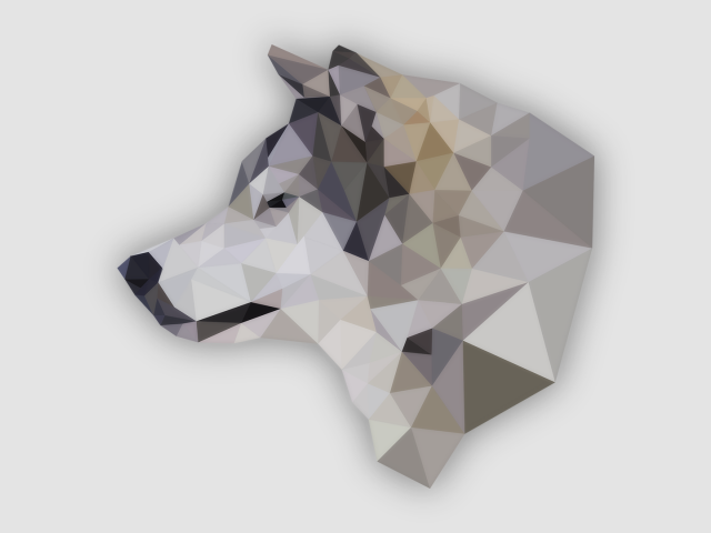 Кристаллический силуэт волка