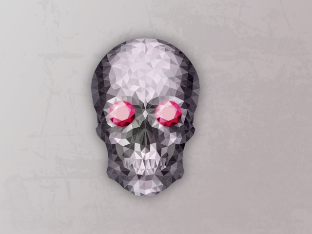 Кристальный красноглазый череп