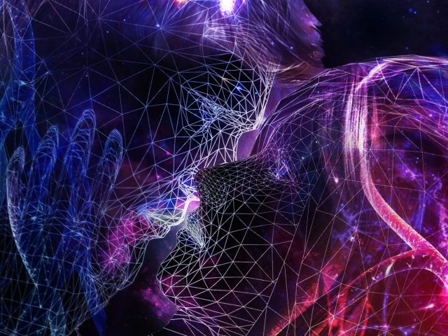 Целующиеся люди в 3Д