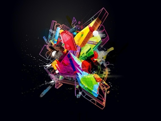 Радужная абстрактная структура, 3Д графика