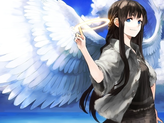 Девушка ангел из аниме