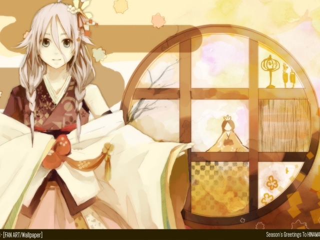 Девушка аниме в коричневых тонах