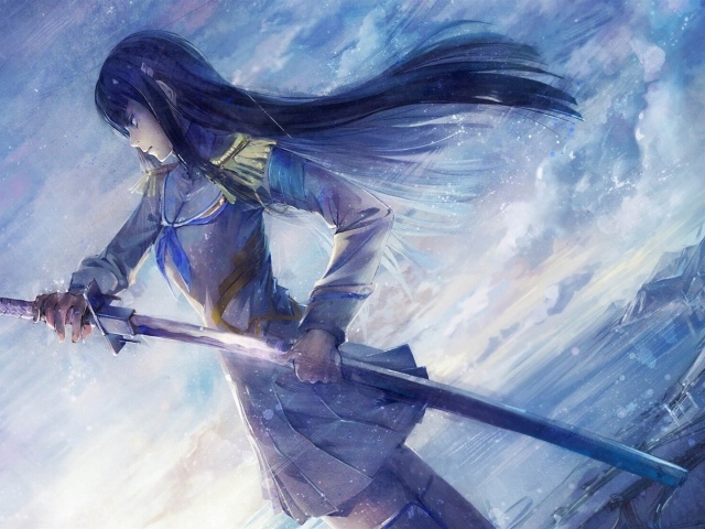 Девушка аниме с катаной Kill la Kill