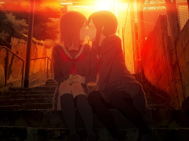 Девушки аниме целуются