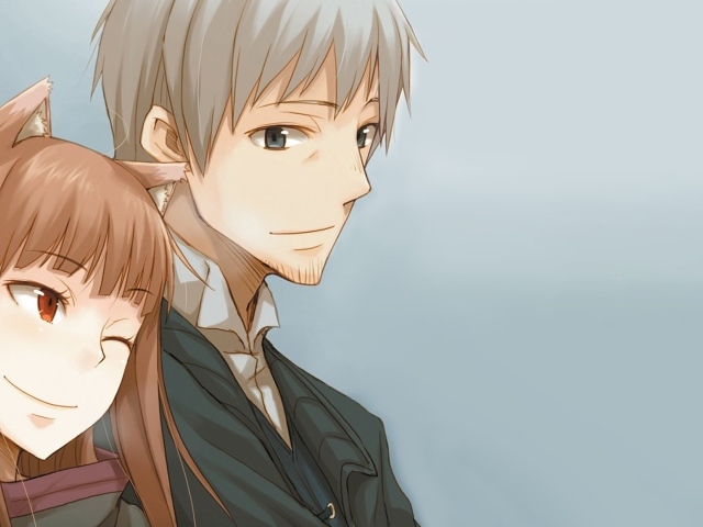 Парень и девушка из аниме Волчица и пряности