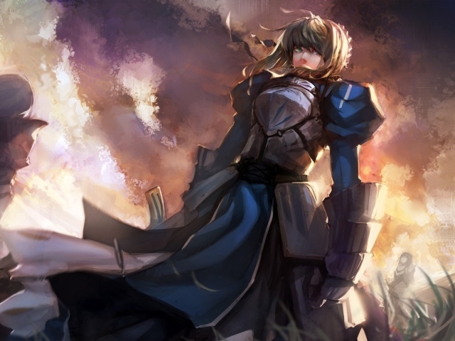 Девушка воин в аниме Fate-Zero